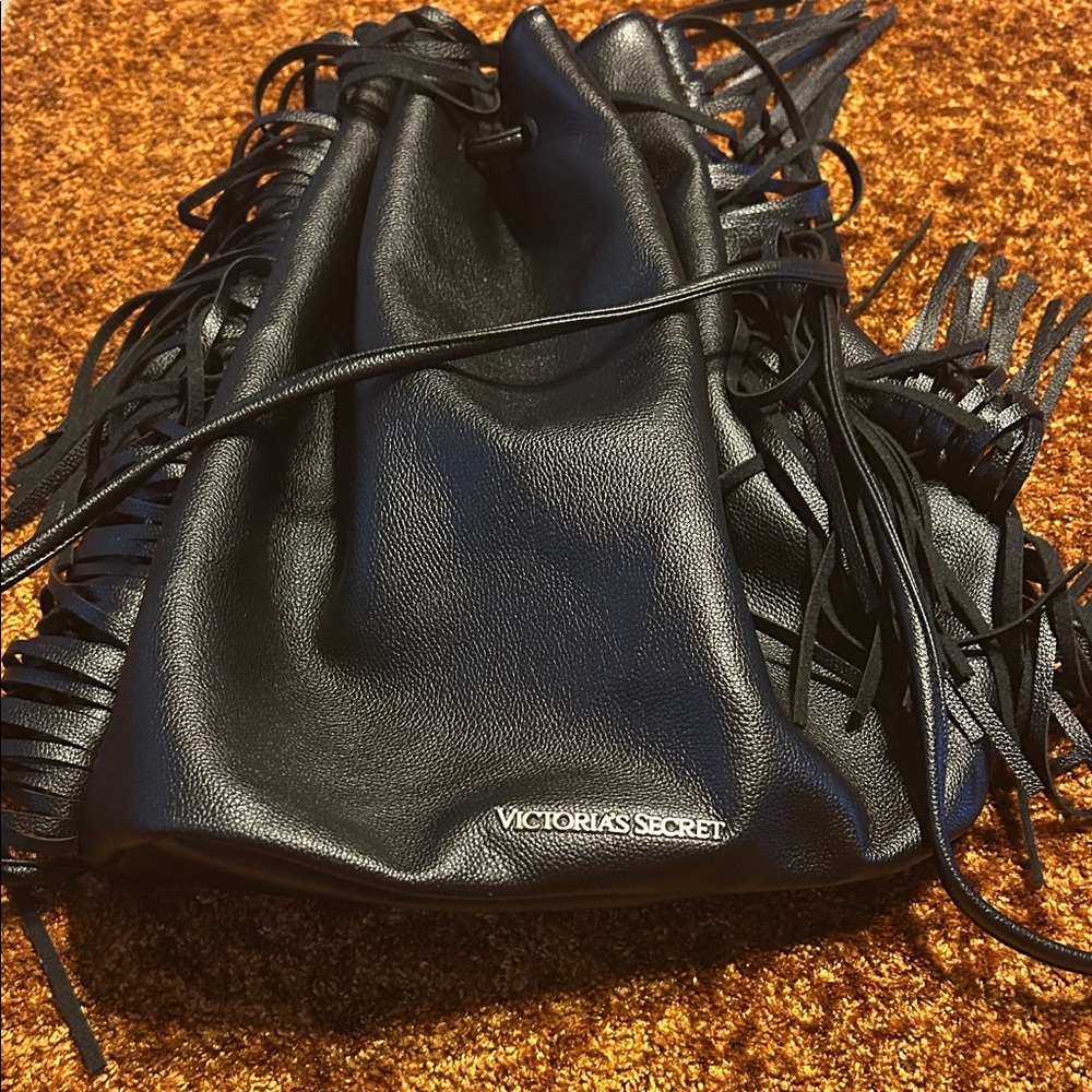 Victoria's Secret Black Fringe Shoulder Bag